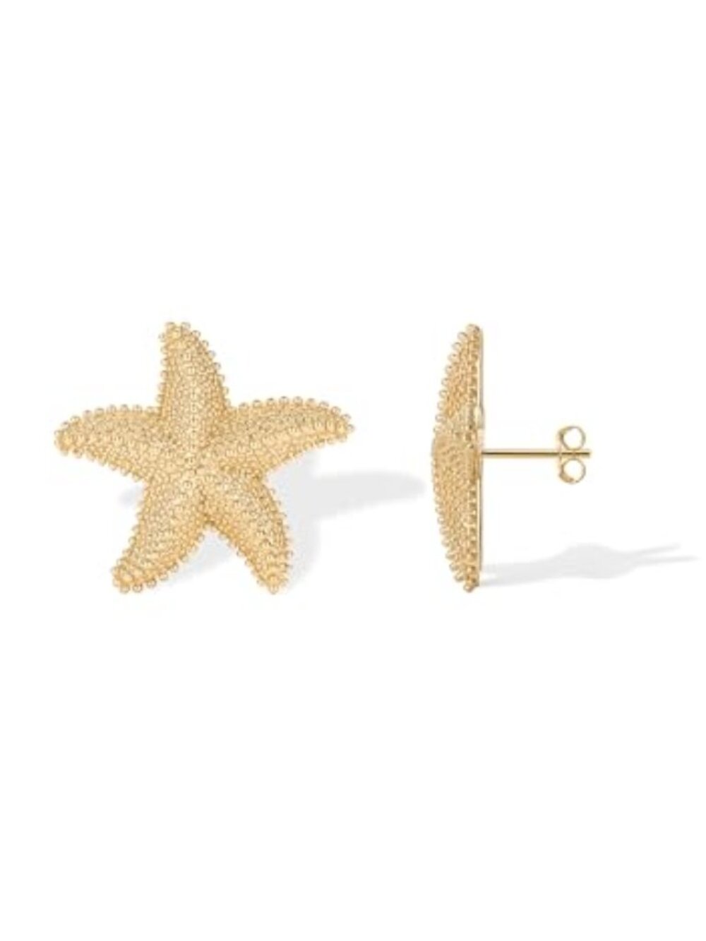 14K Gold Plated Starfishβ Statement Stud Earrings for Women